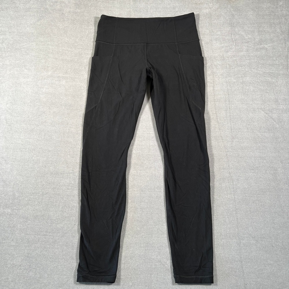 Athleta Stash Pocket Salutation Tight High Rise Yoga Legging Women M Black Nylon